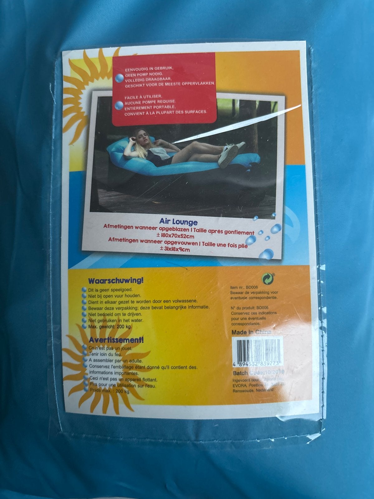 Air Lounge - Opblaasbare Loungestoel (Nieuw), Ophalen, Nieuw
