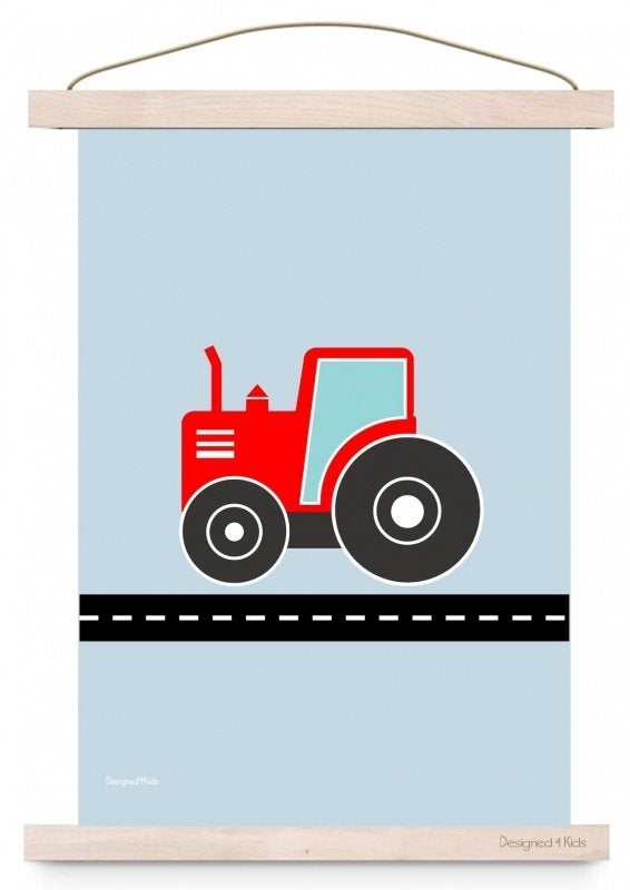 Kinderposter Poster Tractor A3 Designed4kids, Ophalen of Verzenden, A1 t/m A3, Rechthoekig Staand, Overige onderwerpen