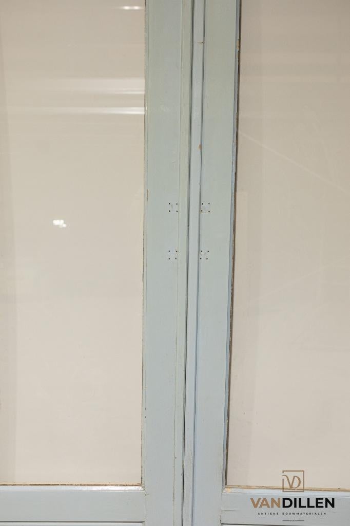 Set oude en-suite / schuifdeuren 203.5 x 145 blank glas, Ophalen, Gebruikt, 120 cm of meer, Binnendeur