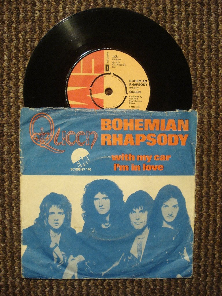 Queen 7" Vinyl Single: ‘Bohemian Rhapsody’ (Denemarken), Ophalen of Verzenden, Gebruikt, 7 inch, Rock en Metal