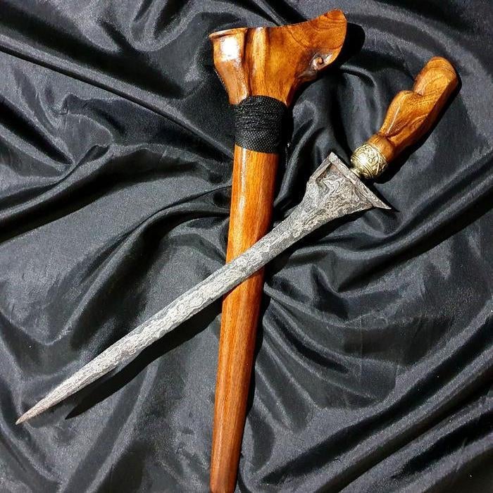 Antieke Keris Pulanggeni Pamor Ngulit Semangka Timoho KNN04, Antiek en Kunst, Verzenden
