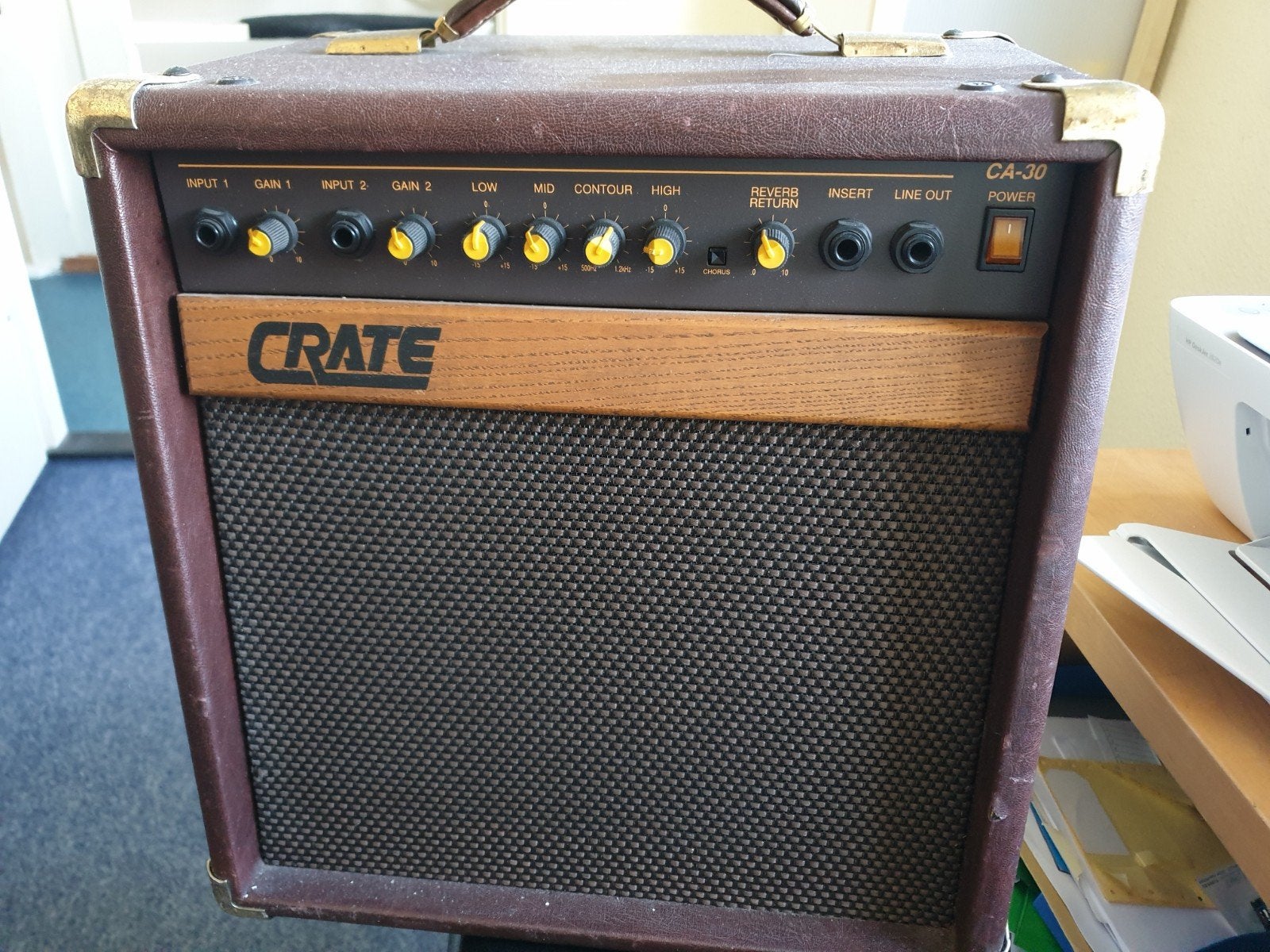 Akoestisch gitaarversterker Crate, Muziek en Instrumenten, Versterkers | Bas en Gitaar, Ophalen, Zo goed als nieuw, Minder dan 50 watt