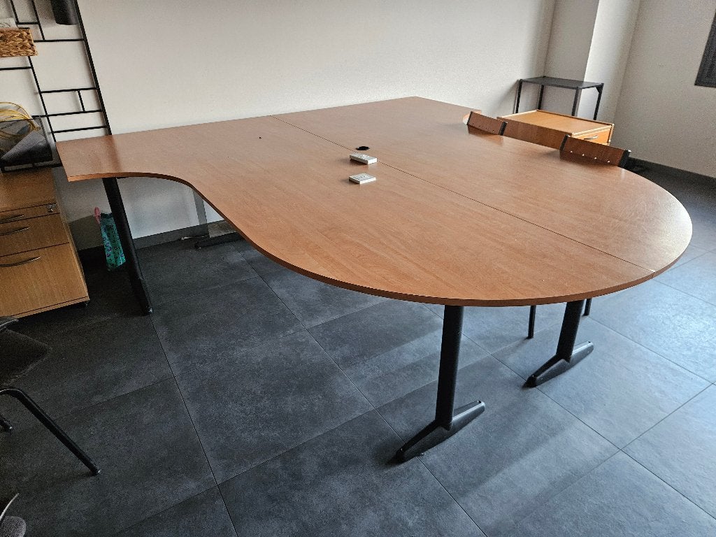 Bureau met 2x stoel, 2x ladeblok en 2x opzetstuk, Huis en Inrichting, Bureaus, Hout, 200 cm, Duo-bureau, Meerkleurig