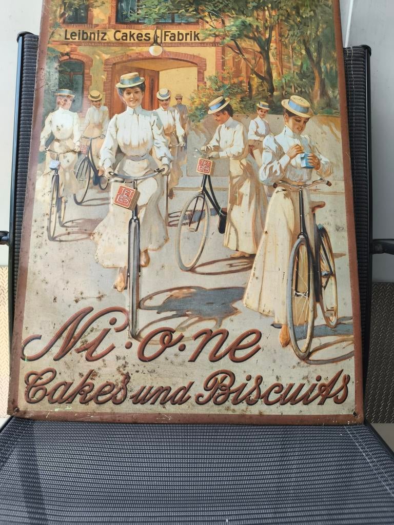 Vintage Leibniz Cakes Fabrik Emaille Reclamebord, Ophalen