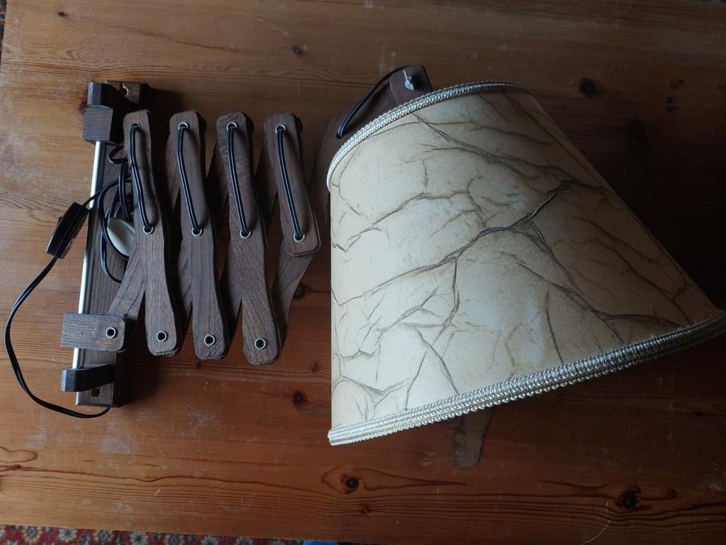 VINTAGE Schaarlamp met kap., Ophalen of Verzenden