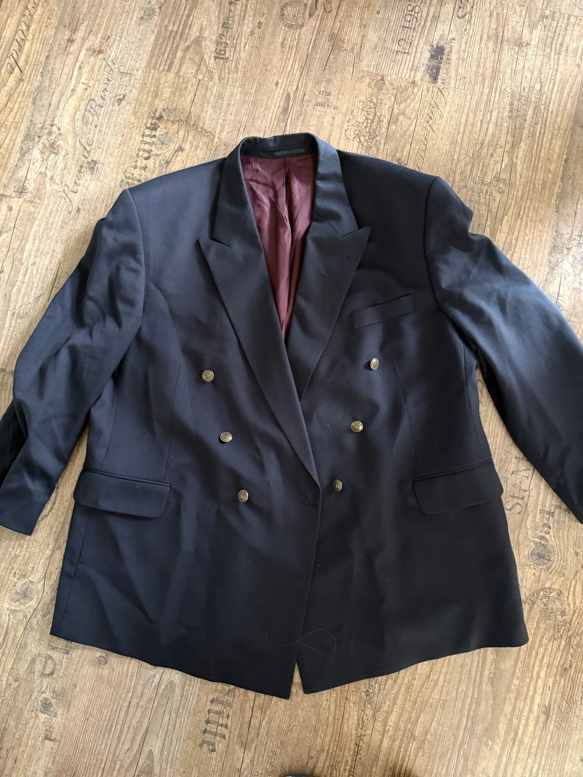Stijlvol Zwart Double-Breasted Colbert met Gouden Knopen, Kleding | Heren, Ophalen of Verzenden, Zo goed als nieuw, Overige maten