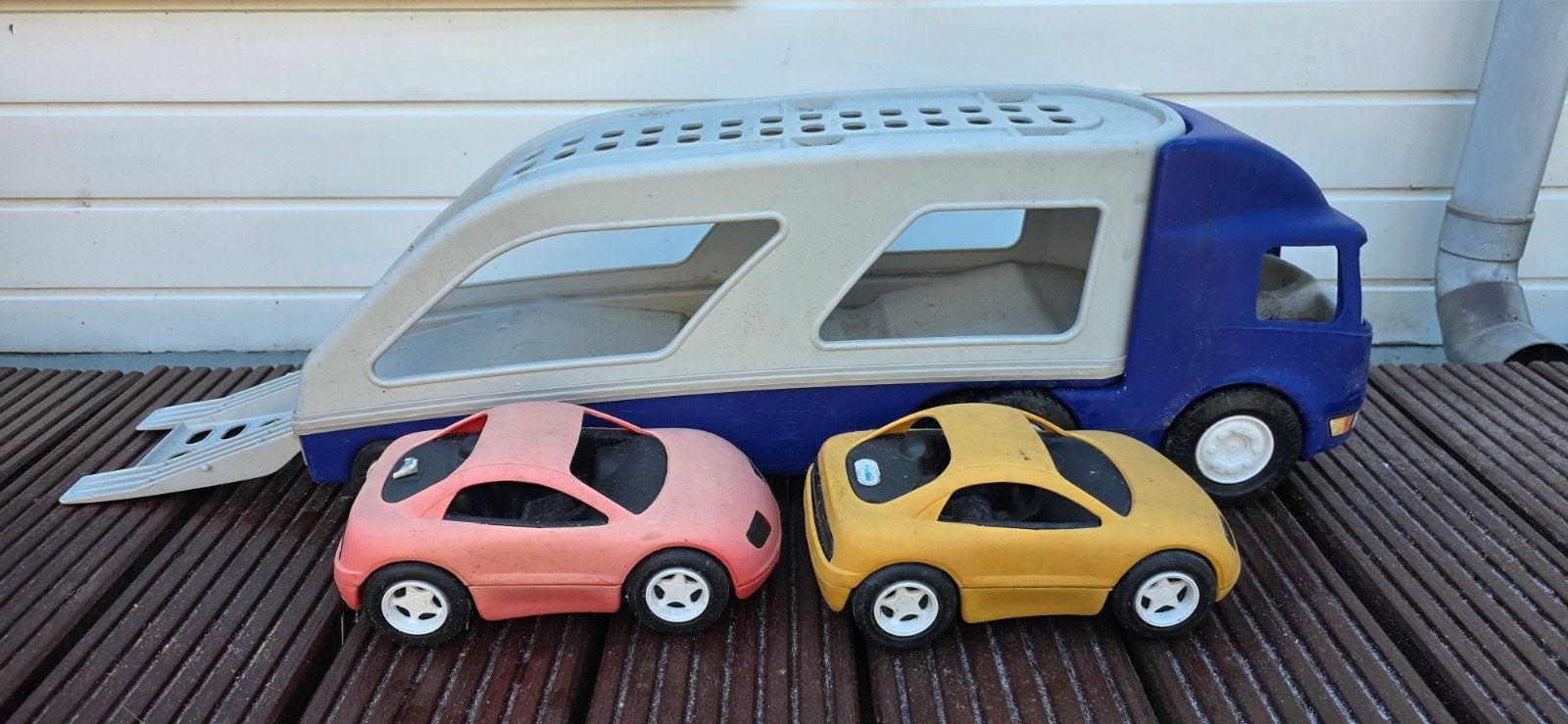 Grote speelgoed autotransporter met 2 auto's, Ophalen, Gebruikt