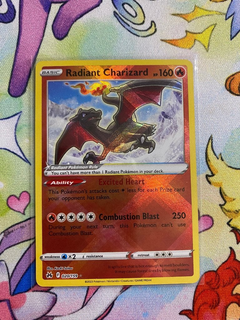 Crown Zenith Radiant Charizard 020/159, Ophalen of Verzenden, Zo goed als nieuw, Losse kaart, Foil