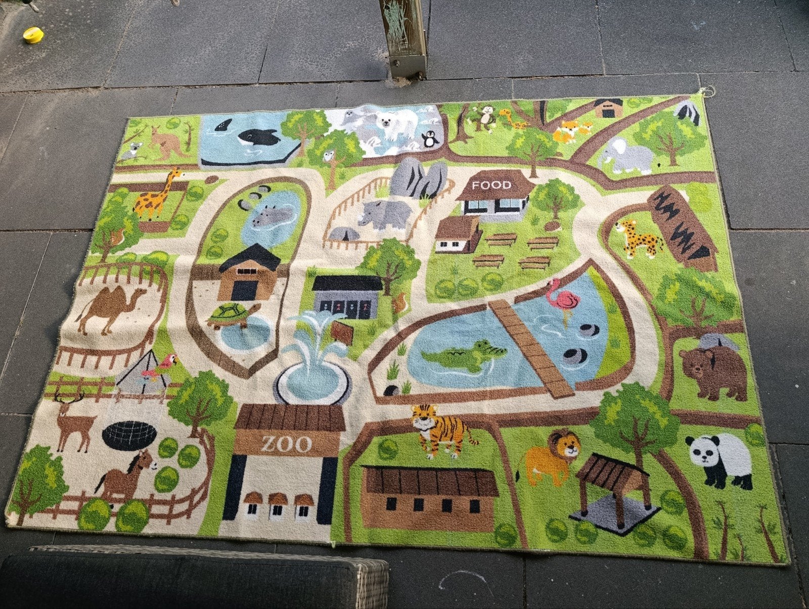 Kinder Speelkleed/ Speelmat Dierentuin 195x 138 cm, Huis en Inrichting, Ophalen, 100 tot 150 cm, 150 tot 200 cm, Groen