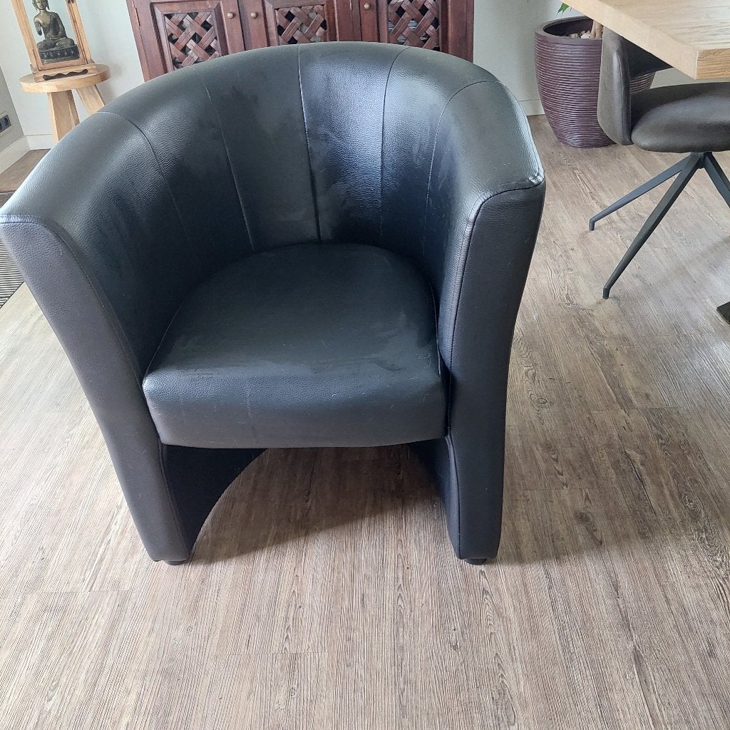 Kuip stoel, Huis en Inrichting, Ophalen, Kunststof, Zwart, Zo goed als nieuw