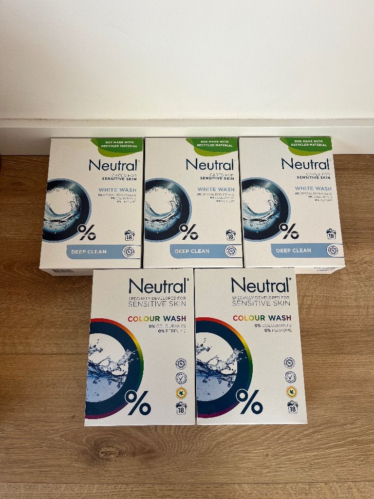 Neutral Wasmiddel - Wit en Kleur - 5 pakken, Ophalen of Verzenden, Schoonmaakmiddel