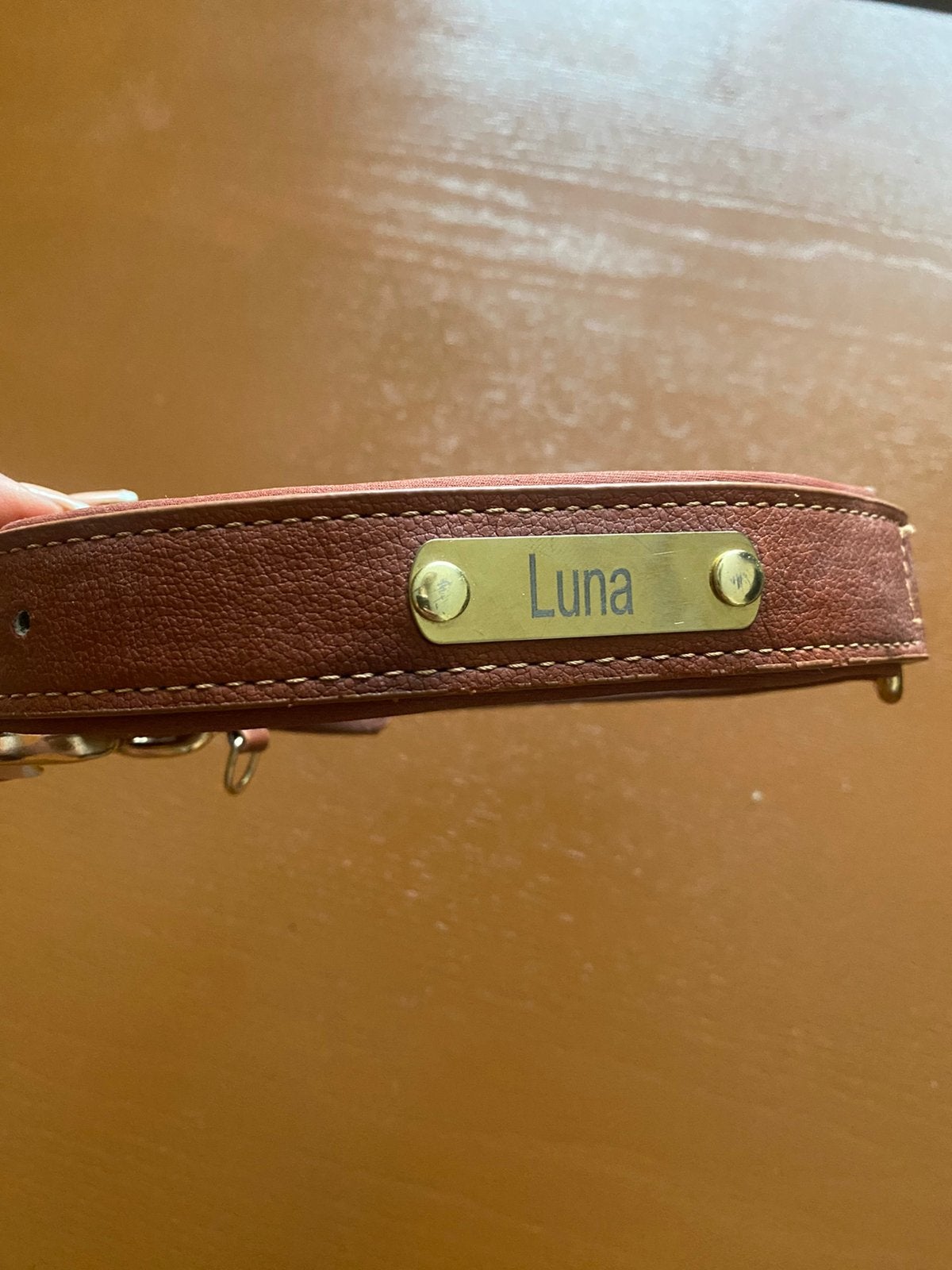 Halsband Hond leer Luna, Dieren en Toebehoren, Ophalen of Verzenden, Zo goed als nieuw