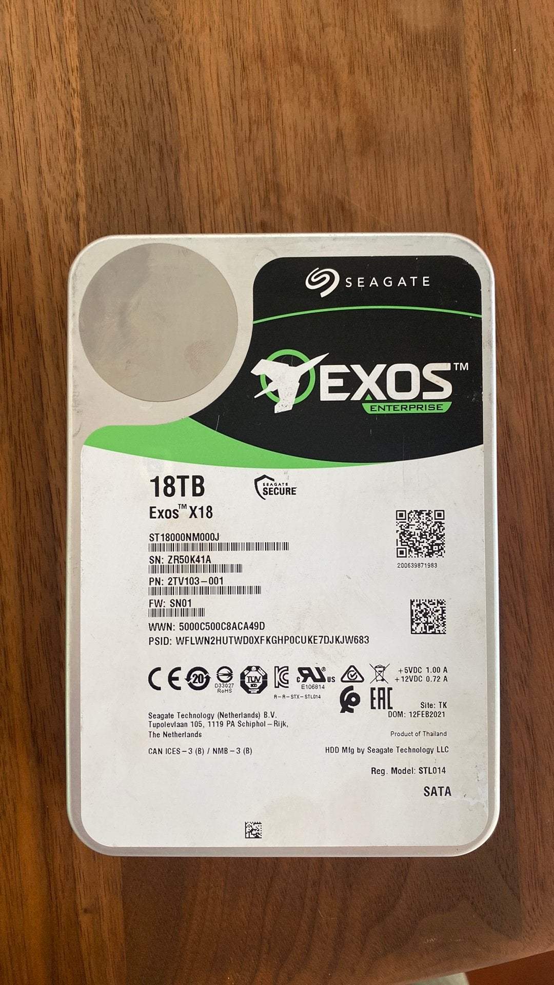 Seagate Exos X18 18TB Enterprise HDD SATA – Getest & Gewist, Computers en Software, Harde schijven, Intern, Server, Refurbished