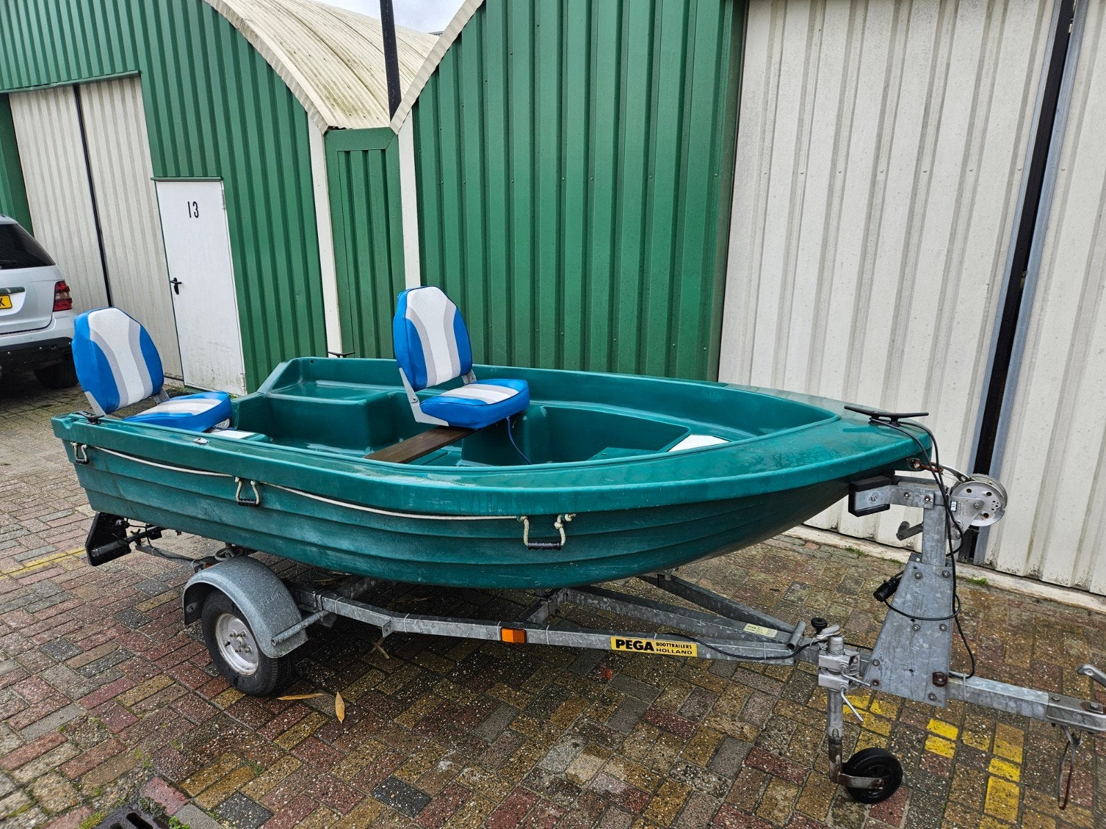 Fun Yak 370 + Pega trailer visboot / tourboot, Watersport en Boten, Ophalen, Zo goed als nieuw, Kunststof
