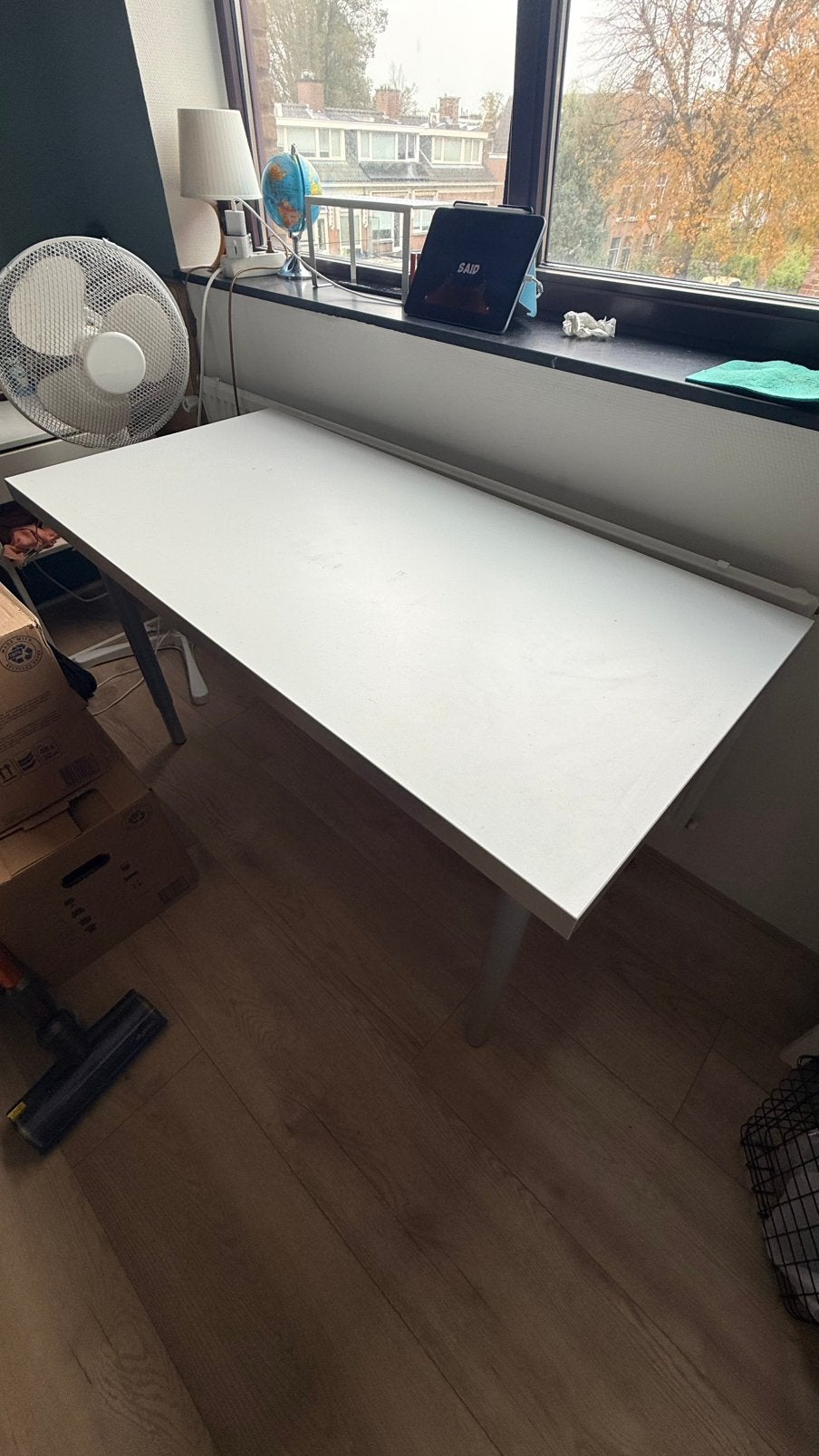 Height adjustable White table 120x60 cm, 120 cm, Hout, In hoogte verstelbaar, Ophalen of Verzenden
