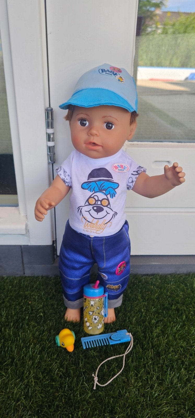 Baby Born Jongens Pop Broertje met Kleding en Accessoires, Ophalen of Verzenden, Zo goed als nieuw, Babypop