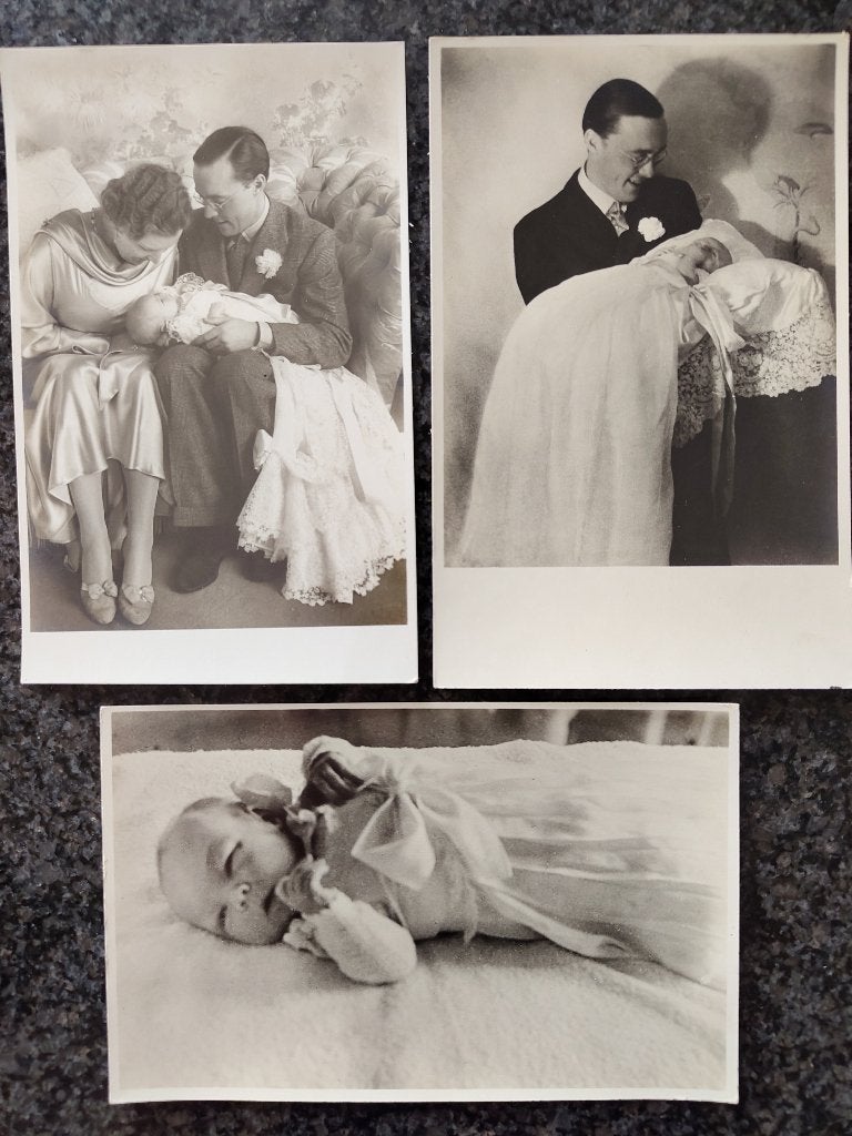 Ansichtkaarten van statiefoto's geboorte Beatrix, Ophalen of Verzenden, Gebruikt, Nederland, Kaart, Foto of Prent