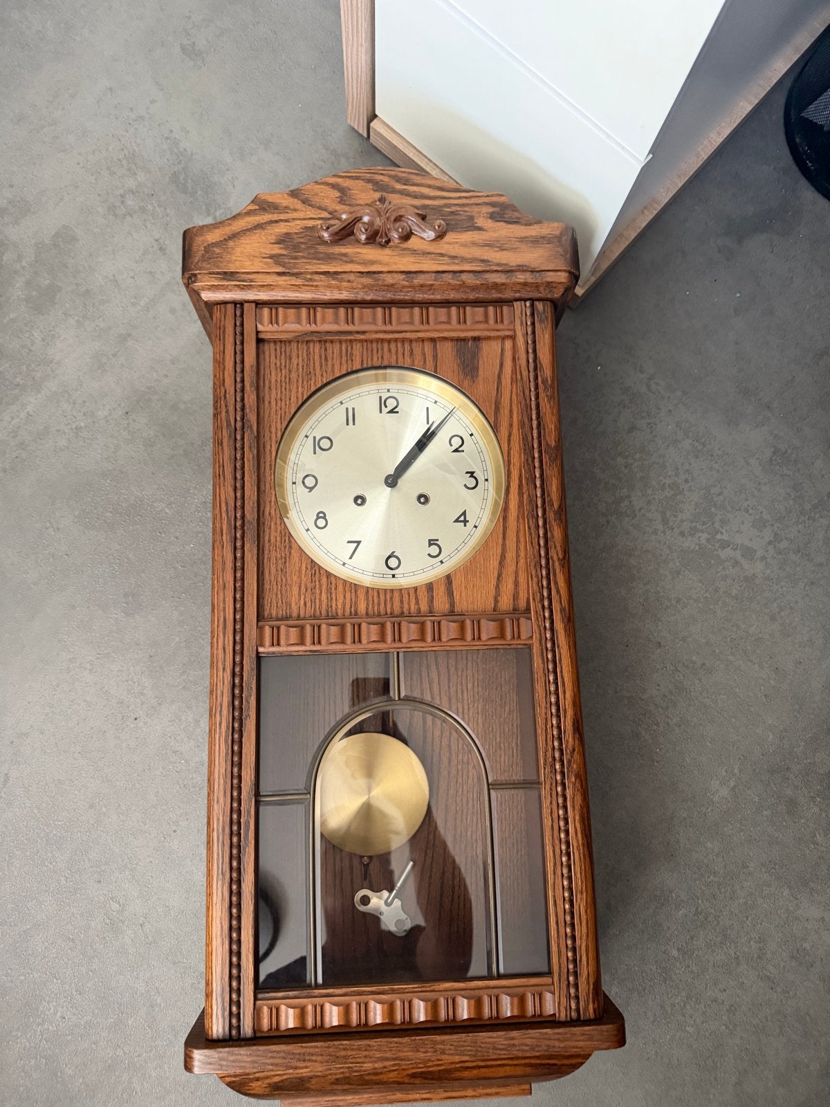 Antieke houten wandklok met slinger, Antiek en Kunst, Antiek | Klokken, Ophalen