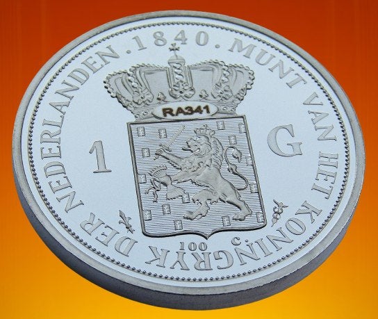 * 1840 - Nederland - 1 Gulden -  Willem II  - Plated Silver*, Postzegels en Munten, Verzenden, Zilver, Nederland
