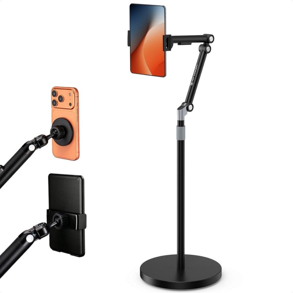 K&F CONCEPT Universal Floor Tablet Stand and Phone Holder, Ophalen of Verzenden, Nieuw, K&F, In hoogte verstelbaar