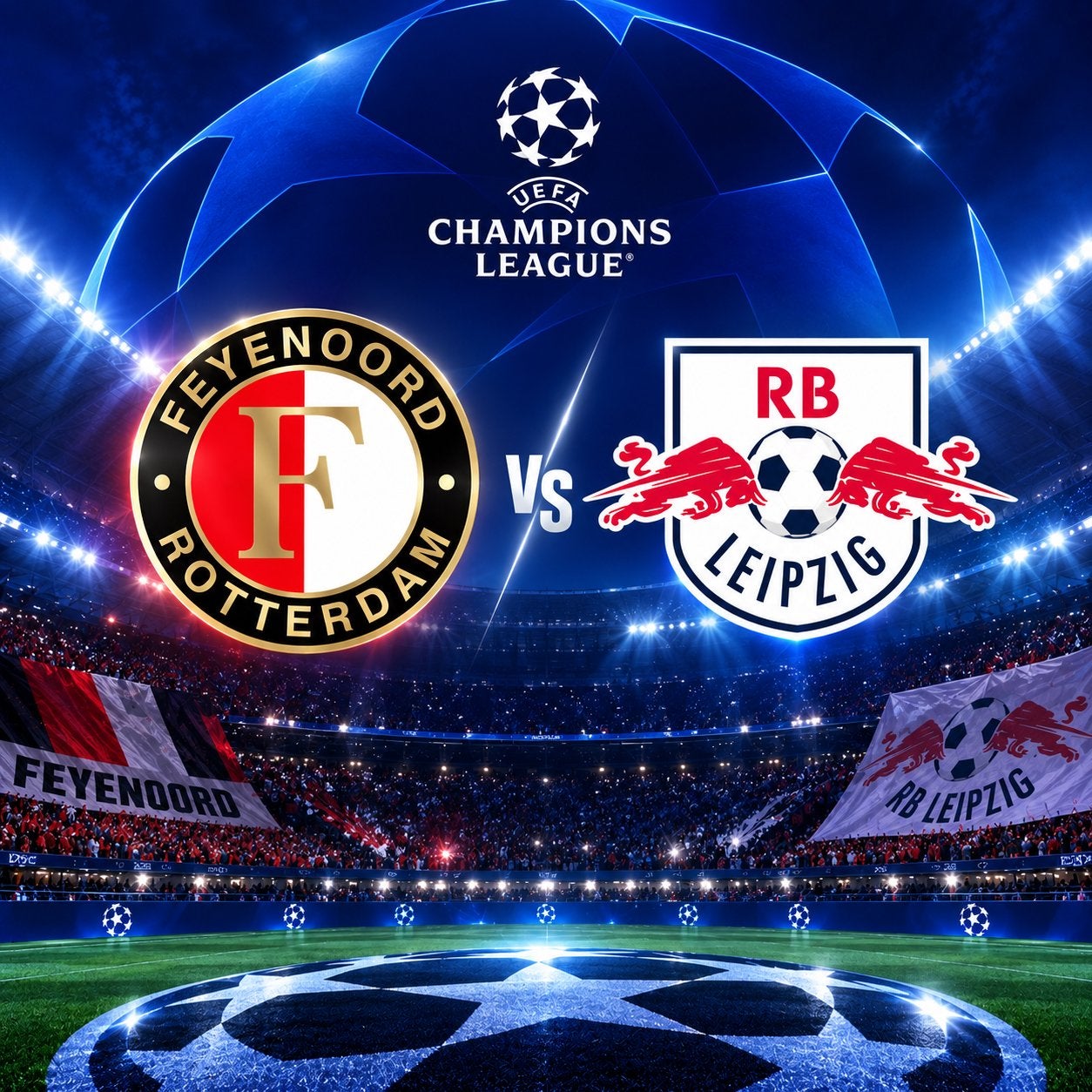 2 Tickets Feyenoord - RB Leipzig, Losse kaart, Twee personen, Januari, Europa of Champions League