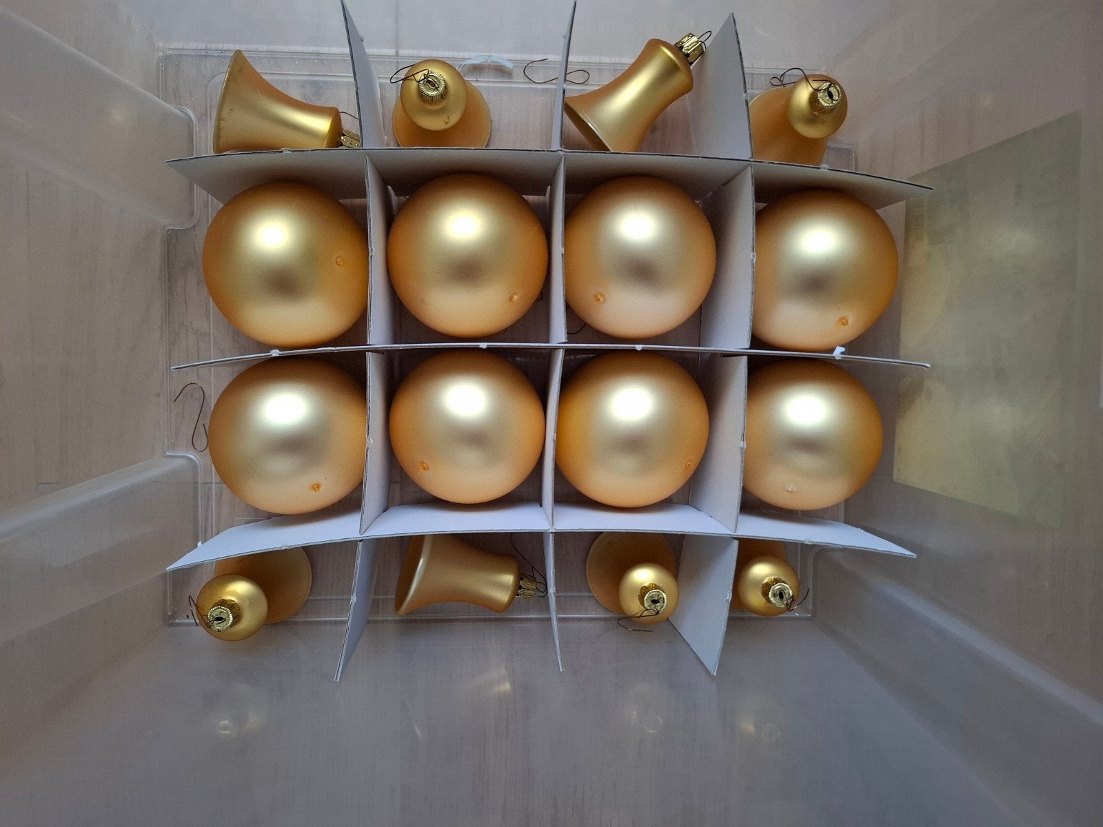 Goudkleurige glazen kerstballen, Ophalen, Zo goed als nieuw