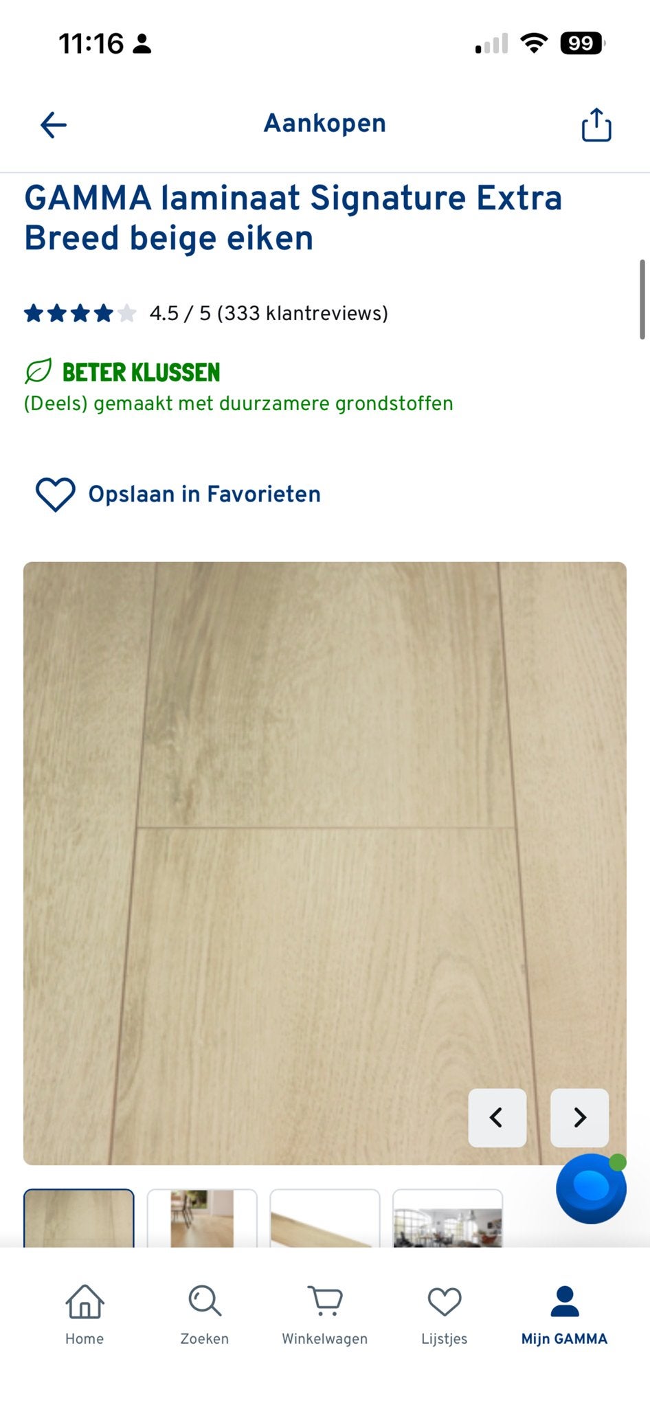 GAMMA laminaat Signature Extra Breed beige eiken, Ophalen, Nieuw, Minder dan 5 m², 10 tot 30 cm
