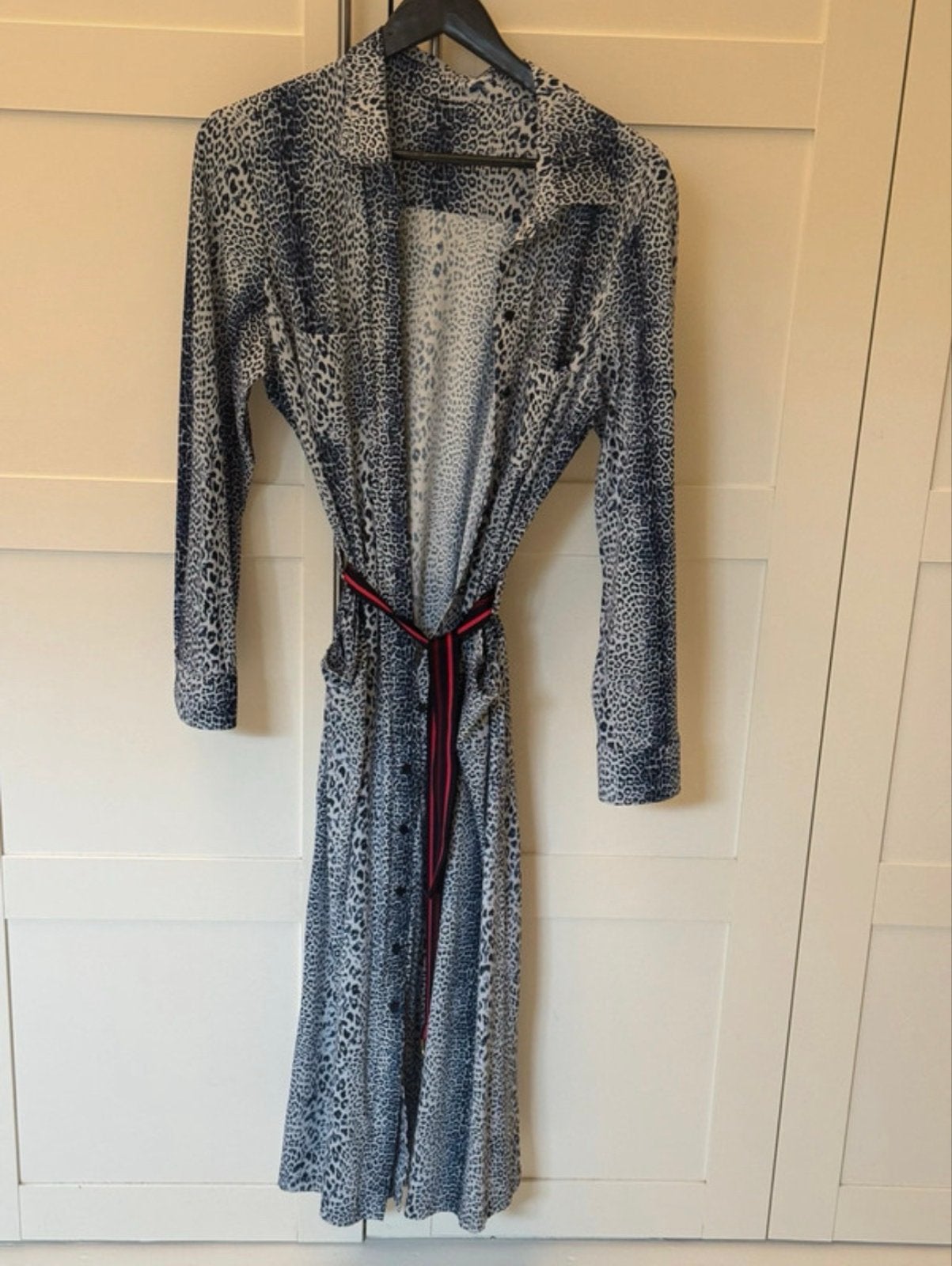 Studio Anneloes jurk met luipaardprint en ceintuur, Blauw, Maat 46/48 (XL) of groter, Ophalen of Verzenden, Zo goed als nieuw