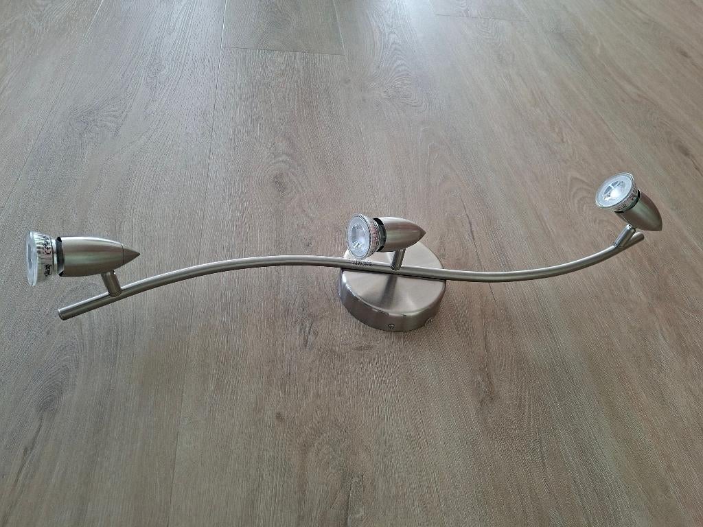 plafondlamp met 3 spots metaal, Huis en Inrichting, Ophalen, Gebruikt, Metaal