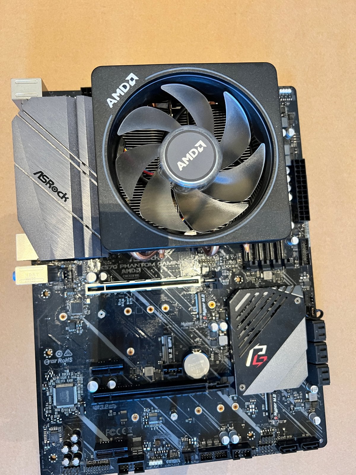 ASRock X570 PG 4 Moederbord + CPU + Koeler + Voeding, Ophalen of Verzenden, Gebruikt, AMD, DDR4