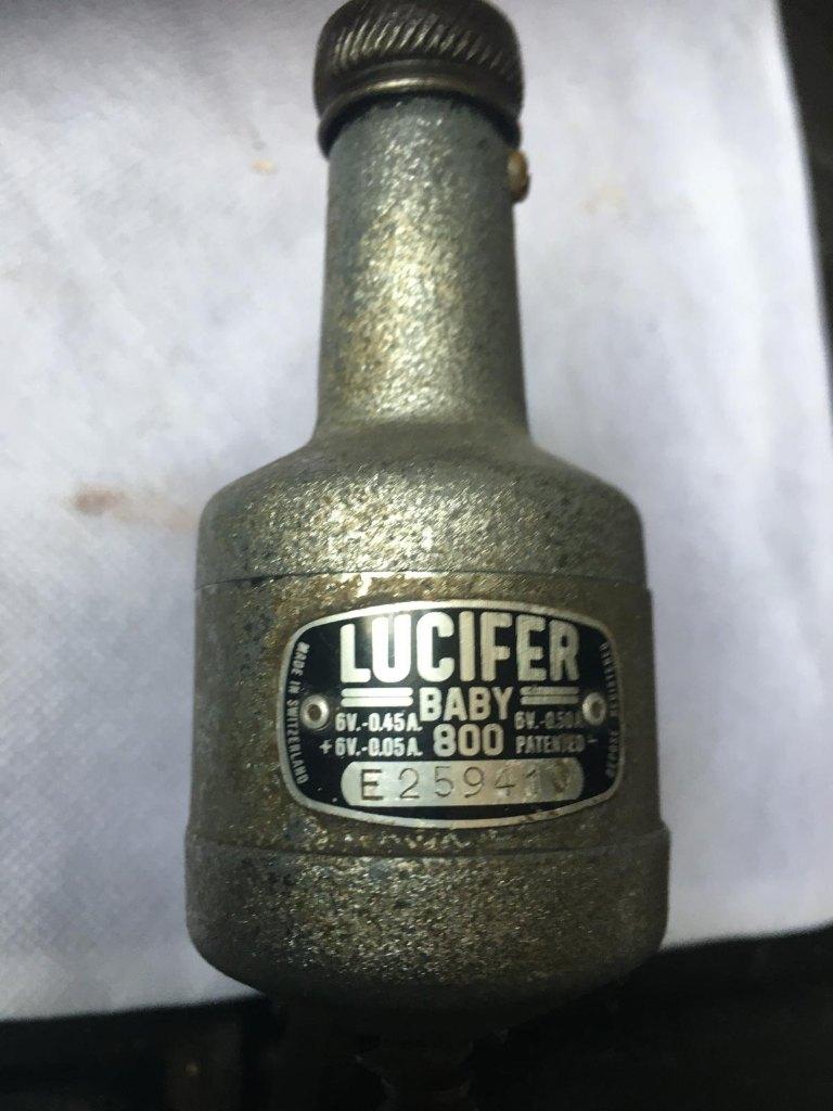 Lucifer dynamo antiek Zwitsers merk.No 259410, Fietsen en Brommers, Ophalen, Gebruikt, Dynamo, Voorlicht