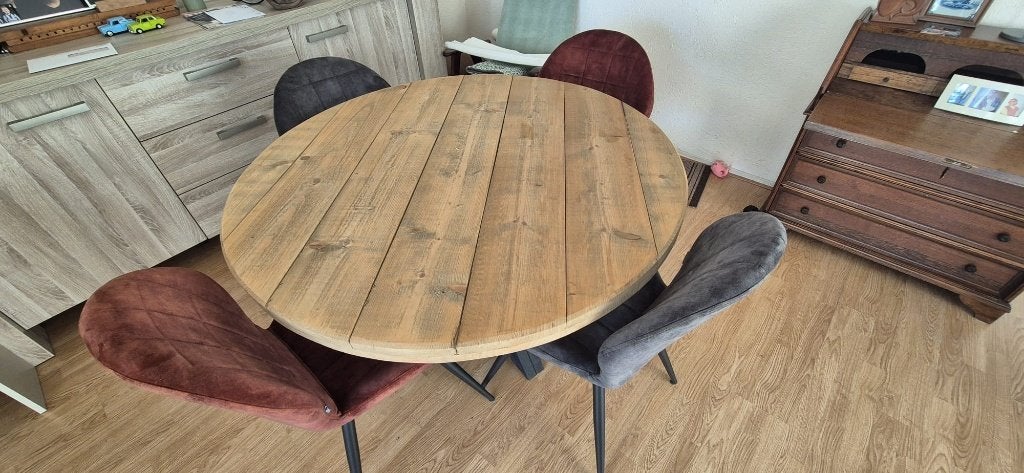 Complete eethoek met 4 stoelen, Ophalen, Zo goed als nieuw, 4 tot 6 stoelen