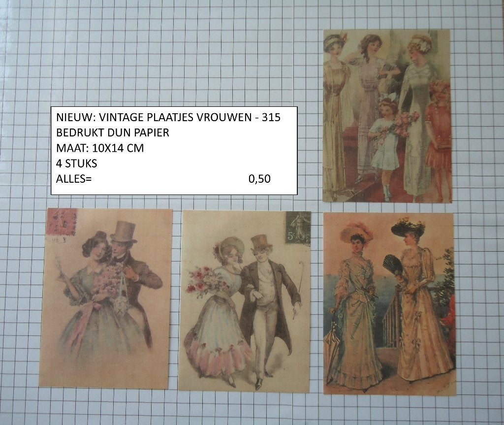 ⚠️nu 0,35: vintage plaatjes vrouwen 315 ( alleen verzenden, Hobby en Vrije tijd, Scrapbooking, Ophalen, Nieuw, Papier of Karton