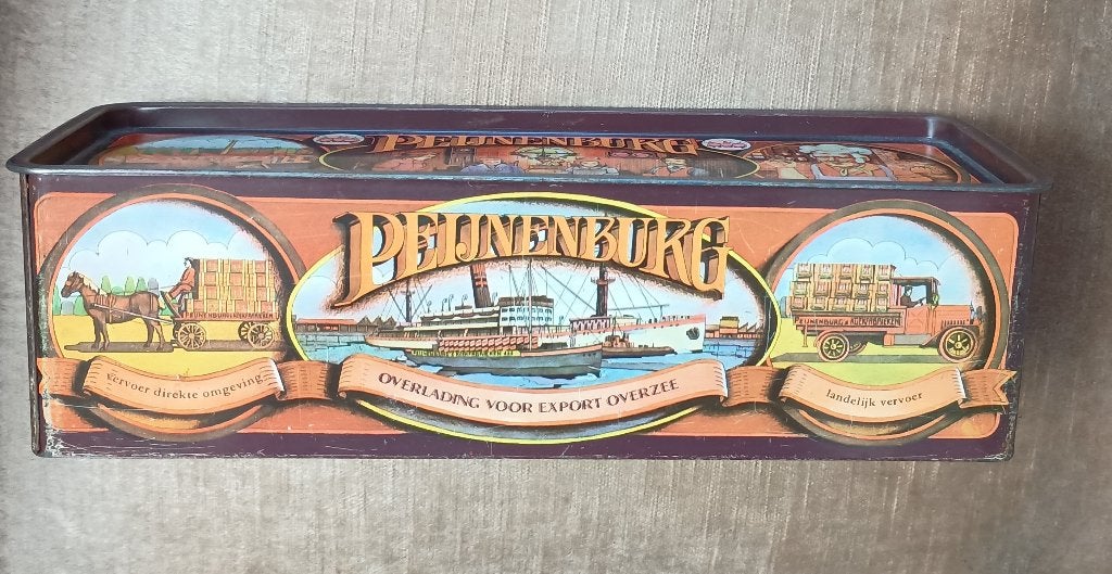 Peijnenburg metalen koekblik, ongedeukt!, Verzamelen, Blikken, Ophalen of Verzenden, Gebruikt, Koek(jes), Overige merken
