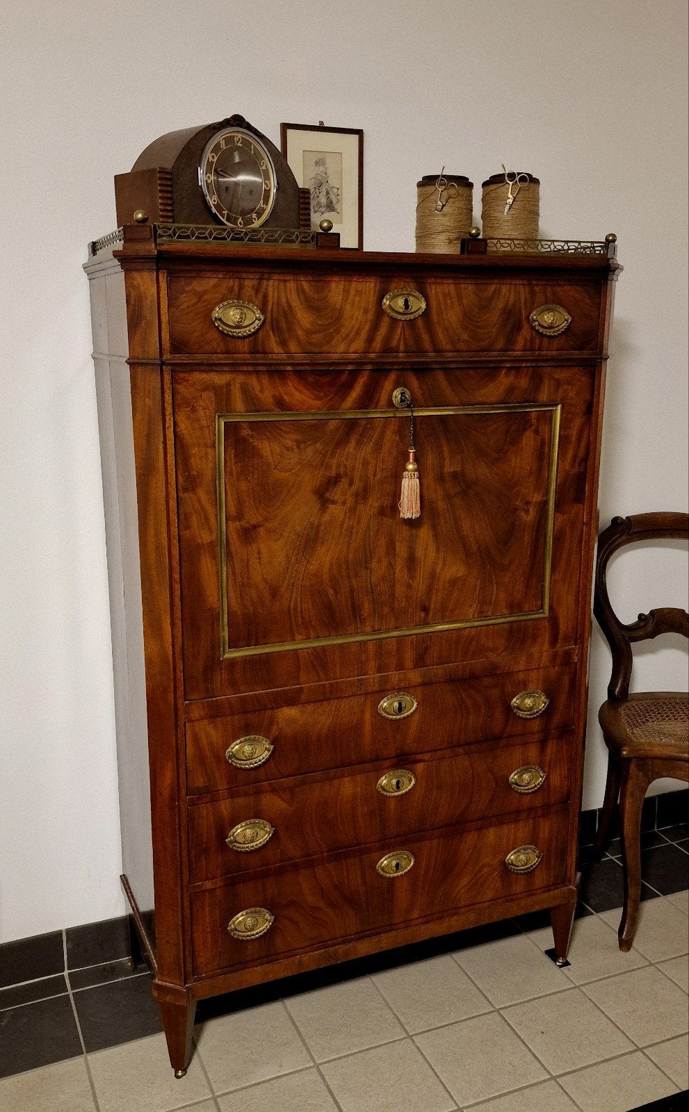 Unieke Empire Secretaire, geheel originele staat+certificaat, Antiek en Kunst, Ophalen
