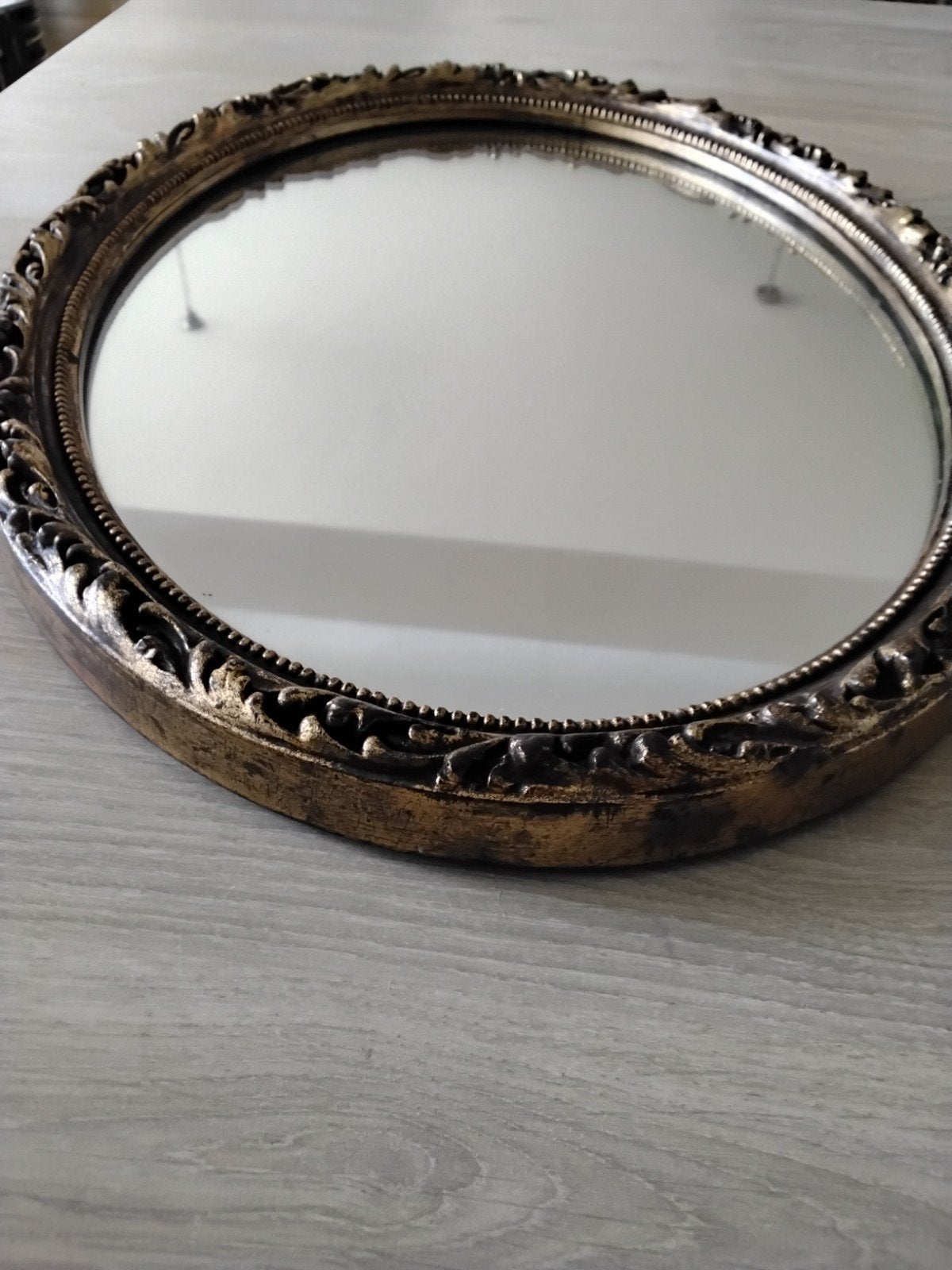 Spiegel ovaal vintage, Ophalen of Verzenden, Ovaal, Minder dan 50 cm, Minder dan 100 cm