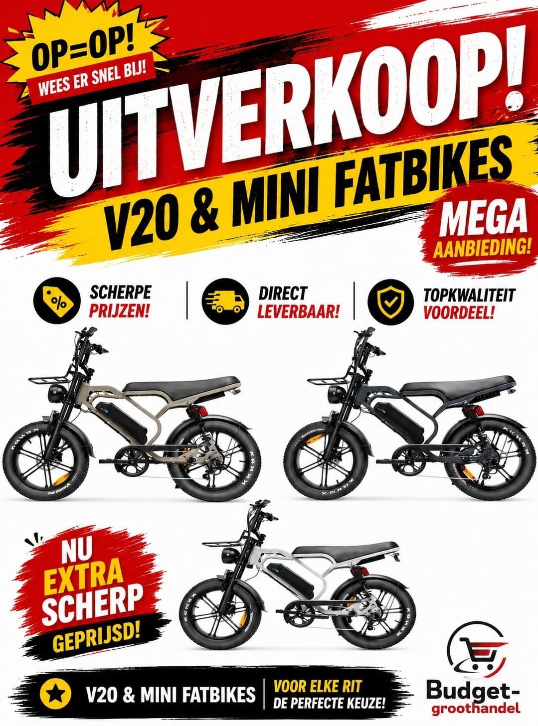 V20 Pro & Mini Fatbikes - Mega Aanbieding! (Nieuwste Model), Fietsen en Brommers, Elektrische fietsen, Overige merken, Nieuw, Ophalen of Verzenden