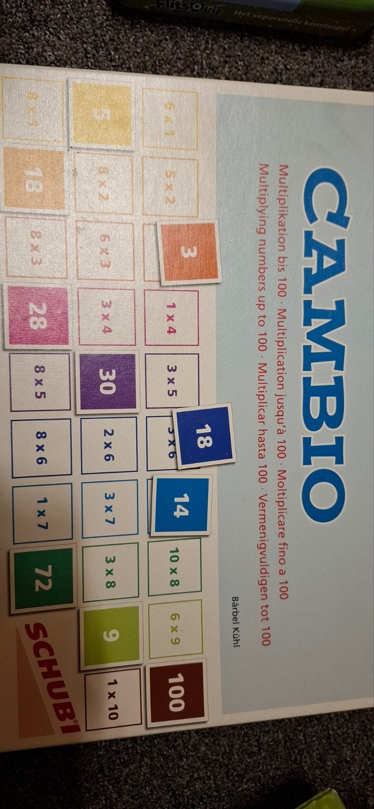 CAMBIO Vermenigvuldigen tot 100 - Schubi educatief spel, Vijf spelers of meer, Ophalen of Verzenden, Zo goed als nieuw