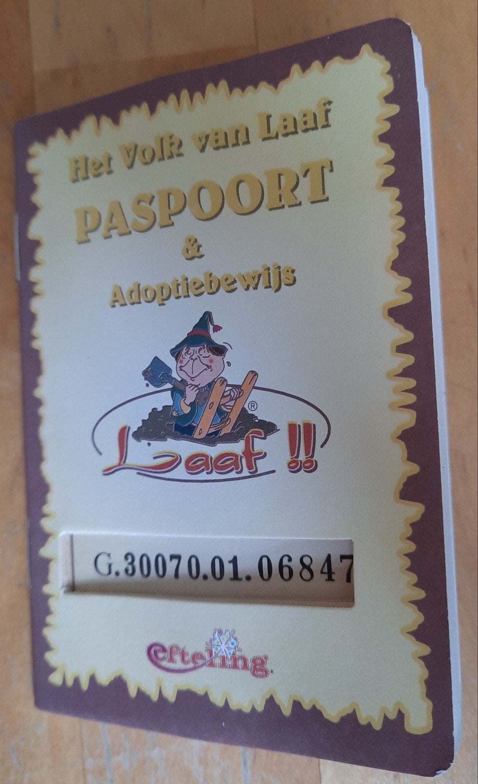 Efteling Laaf Paspoort & Adoptiebewijs - Zeldzaam item!, Ophalen of Verzenden, Zo goed als nieuw, Overige typen