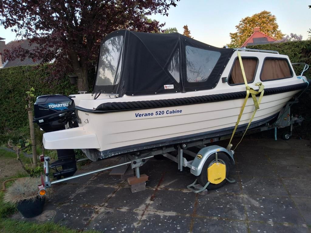 Verano 520 Cabine met Tohatsu buitenboordmotor, Watersport en Boten, Ophalen of Verzenden, Gebruikt