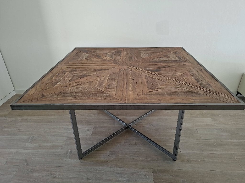 Eettafel Riviera Maison vierkant 140 x 140, Huis en Inrichting, Tafels | Eettafels, Ophalen, Zo goed als nieuw, 100 tot 150 cm