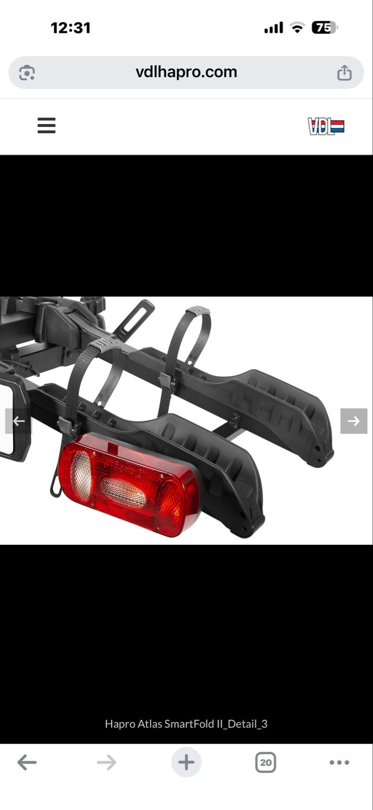 Hapro Atlas SmartFold II Trekhaakdrager - 2 fietsen, Auto diversen, Fietsendragers, Gebruikt, Brede banden, Ophalen of Verzenden