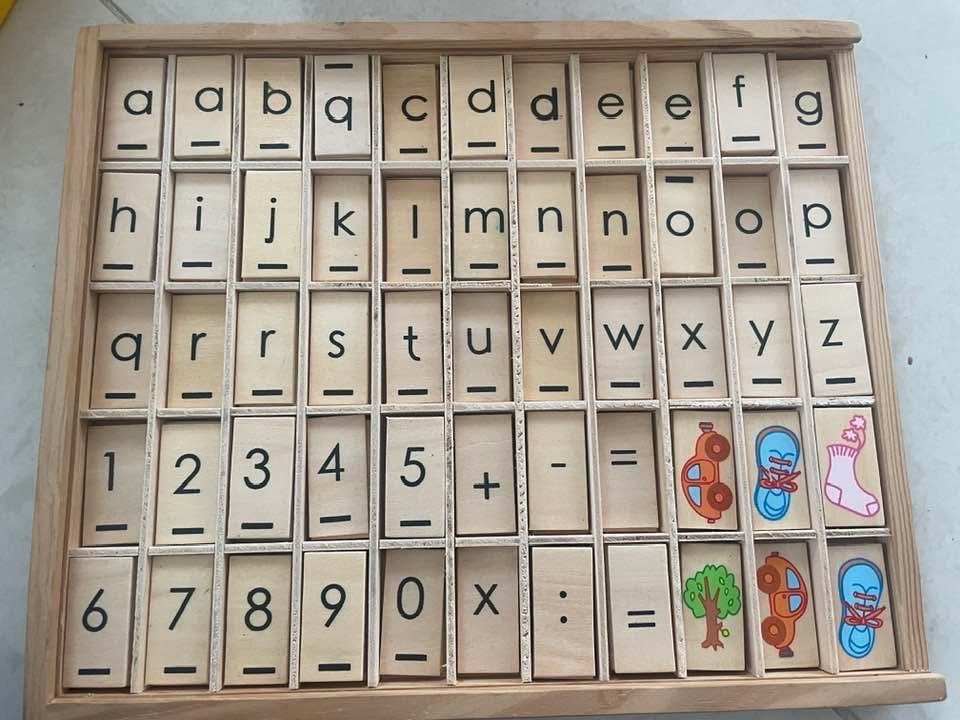 Houten alfabet en cijfers leerset voor kinderen, Ophalen of Verzenden, Gebruikt, Taal en Lezen