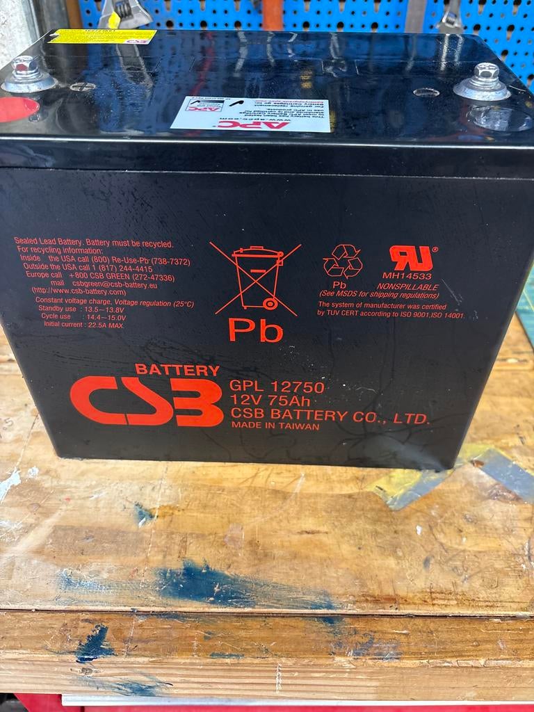 CSB GPL 12750 12V 75Ah Loodaccu, Ophalen of Verzenden, Nieuw, Universele onderdelen