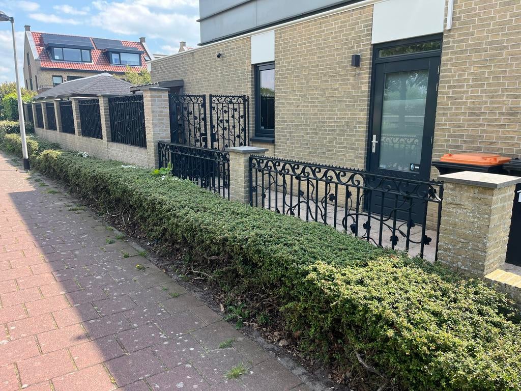 Prachtige smeedijzeren hekken met poort - opknapper, Tuin en Terras, Tuinhekken en Hekwerk, Ophalen, Met poort, Gebruikt, Sierhekwerk