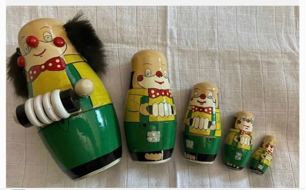 5-delige Clown Baboesjka matroesjka 4,5-18 cm, Ophalen of Verzenden, Zo goed als nieuw, Mens