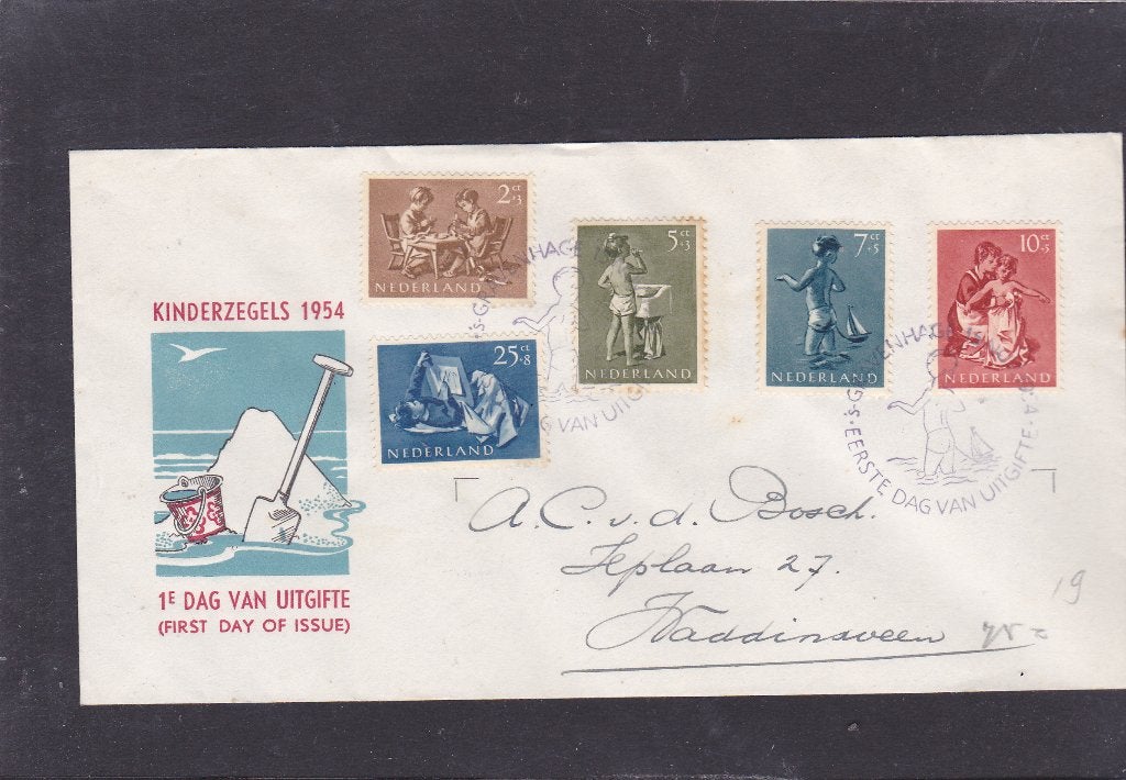 FDC E 19 Kind 1954 (66), Verzenden, Beschreven, Nederland