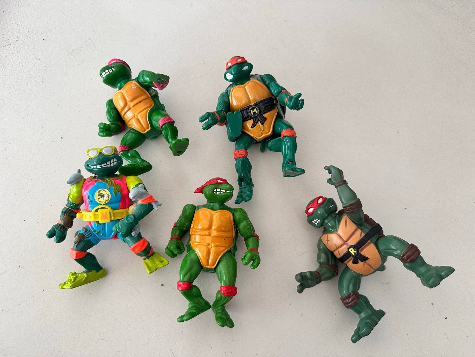 Set van 5 originele TMNT actiefiguren (Playmates/Mirage), Ophalen of Verzenden, Gebruikt