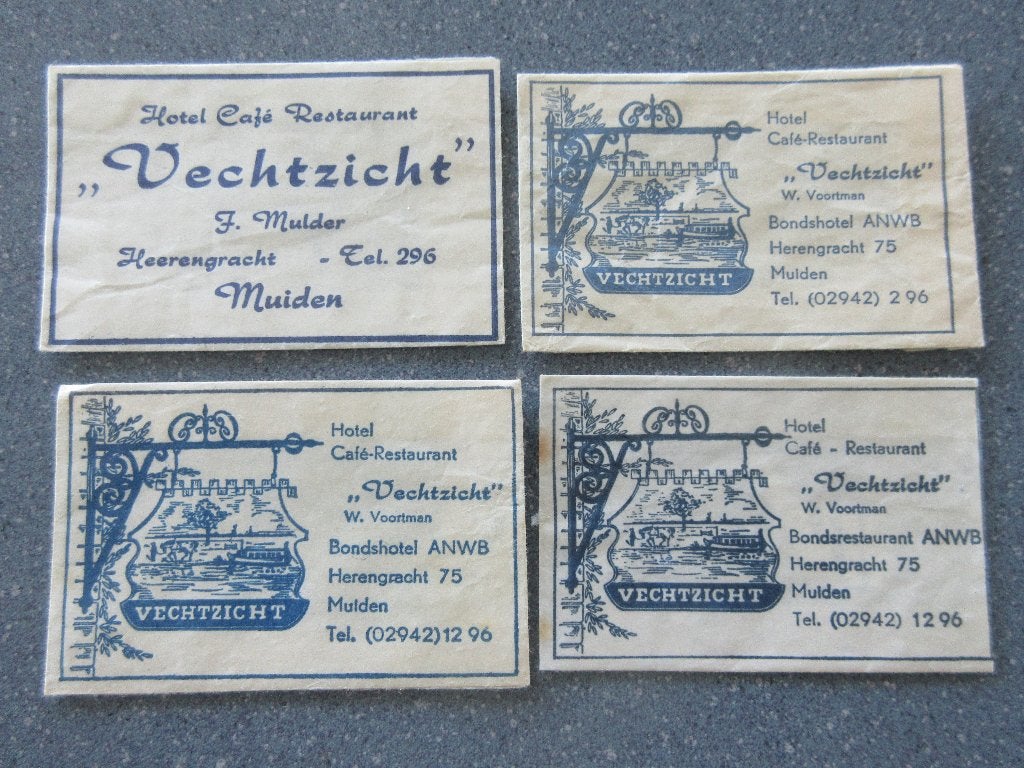 4 x Muiden, hotel-café-rest. Vechtzicht, Verzamelen, Verzenden, Nederland
