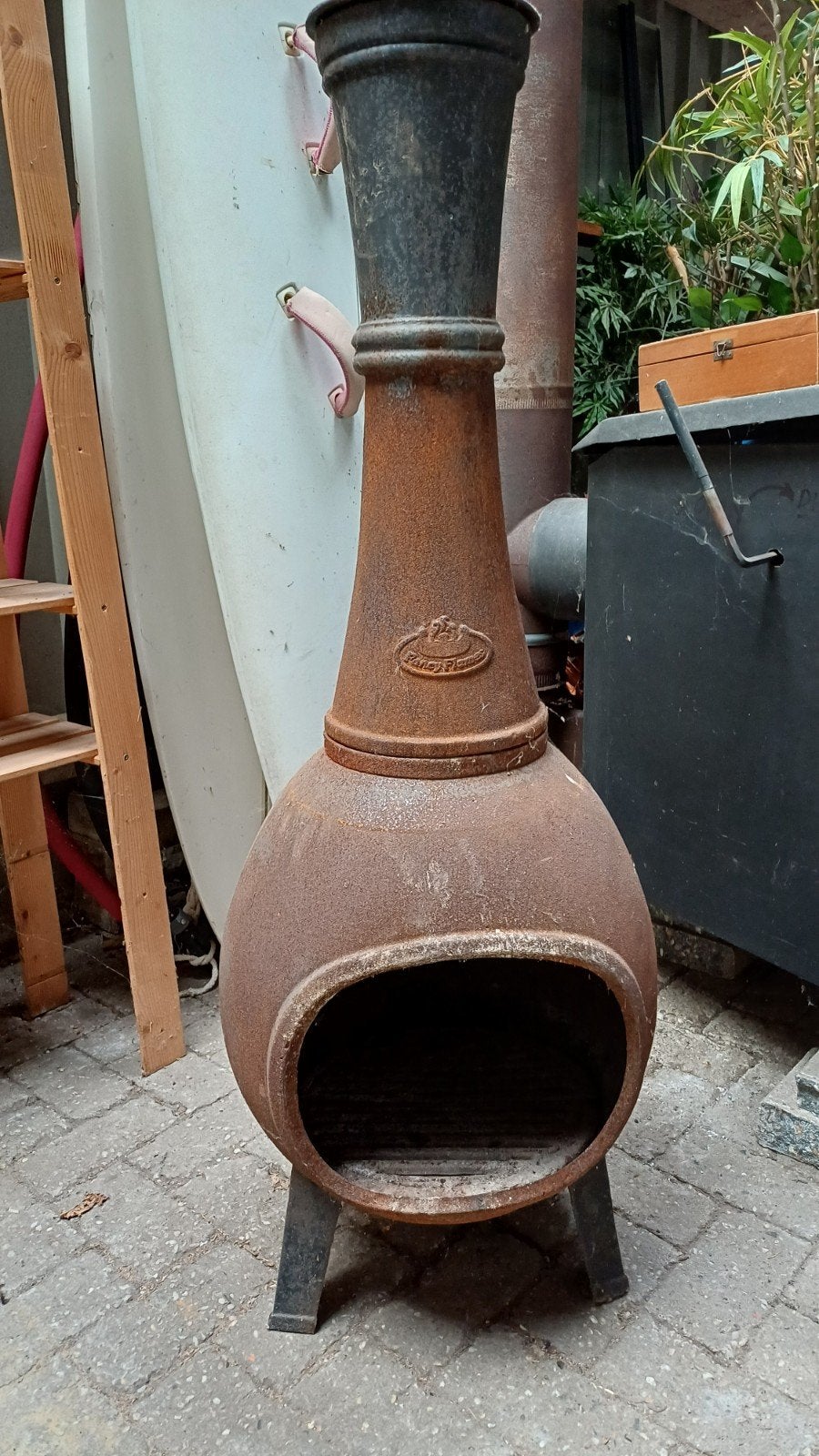 Fancy Flames terrashaard gietijzeten tuin haard kachel hout, Ophalen, Gebruikt